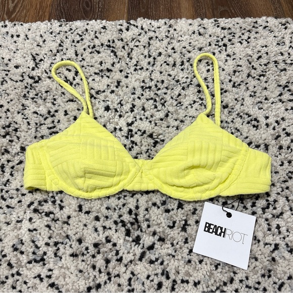 Beach Riot Yellow Bikini Top Large - Picture 5 of 11